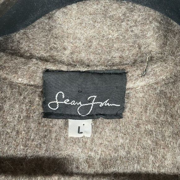 Sean Jean Womens Wool Jacket Long Sleeved Brown Button Down Peacoat Size Large - Picture 6 of 10